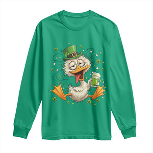 Funny Drunk Irish Duck Long Sleeve Shirt St Patricks Day Gift TS12 Irish Green Print Your Wear