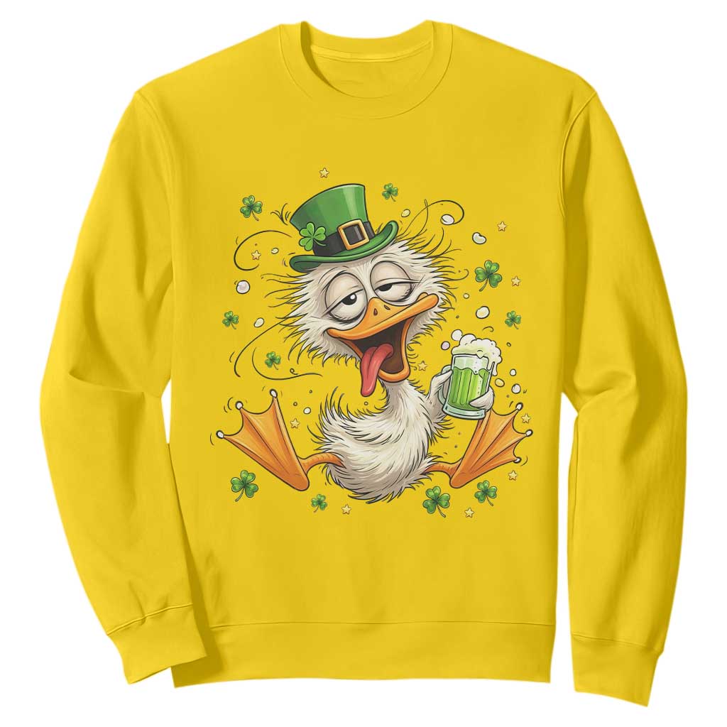 Funny Drunk Irish Duck Sweatshirt St Patricks Day Gift TS12 Daisy Print Your Wear