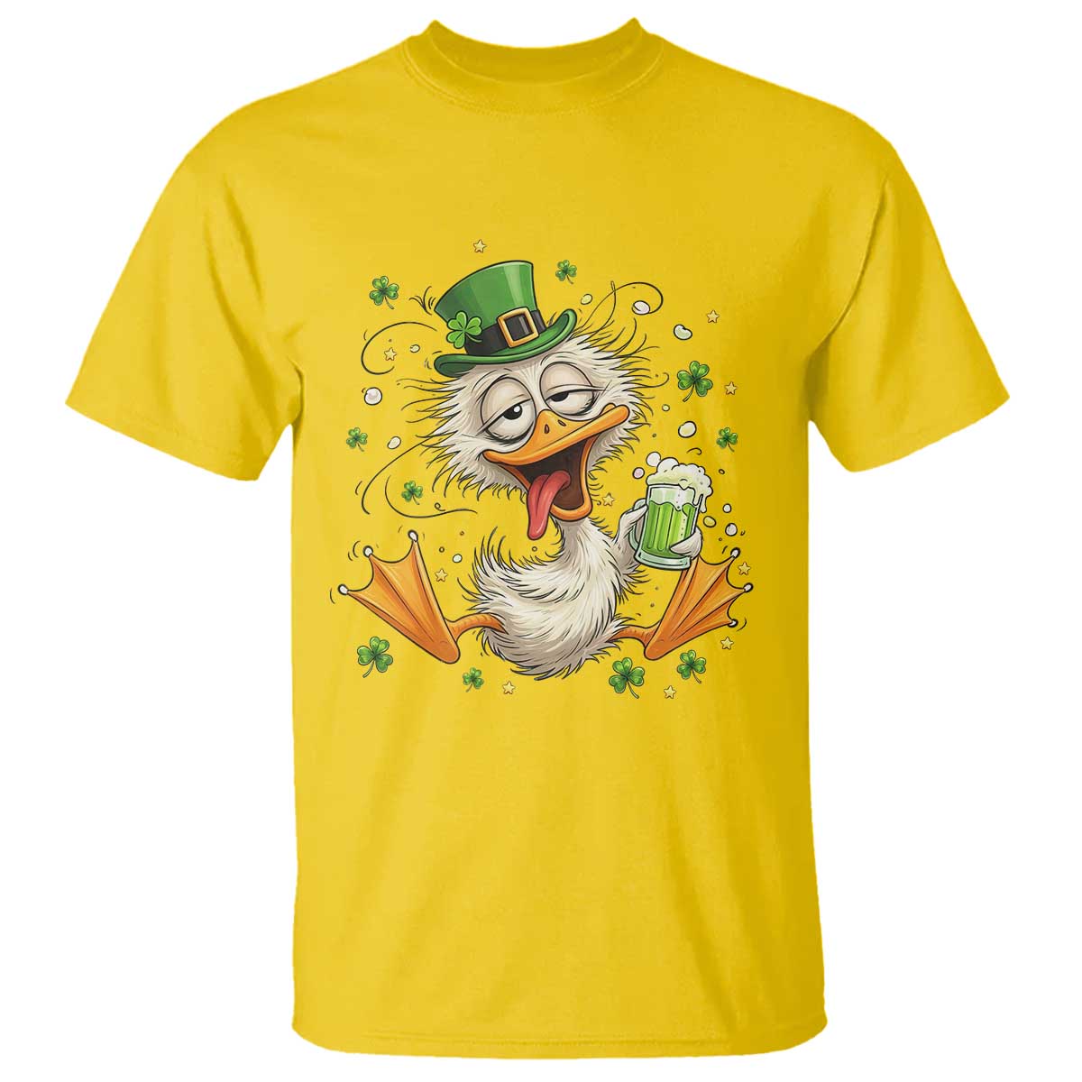 Funny Drunk Irish Duck T Shirt St Patricks Day Gift TS12 Daisy Print Your Wear