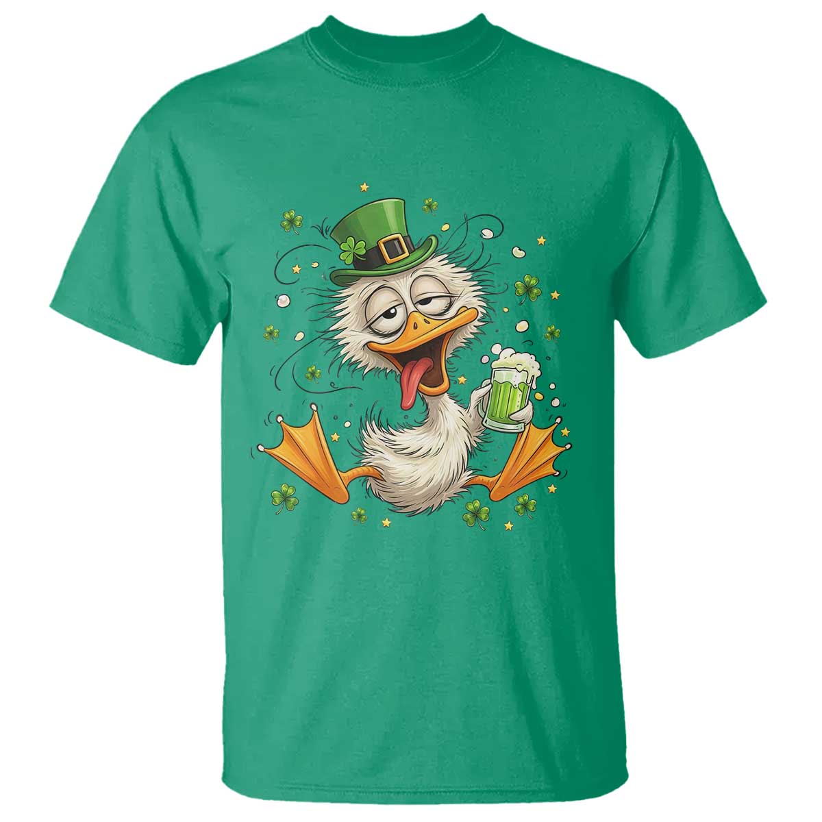 Funny Drunk Irish Duck T Shirt St Patricks Day Gift TS12 Irish Green Print Your Wear
