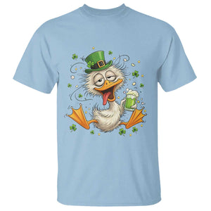 Funny Drunk Irish Duck T Shirt St Patricks Day Gift TS12 Light Blue Print Your Wear