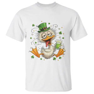Funny Drunk Irish Duck T Shirt St Patricks Day Gift TS12 White Print Your Wear