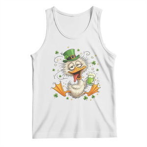 Funny Drunk Irish Duck Tank Top St Patricks Day Gift TS12 White Print Your Wear