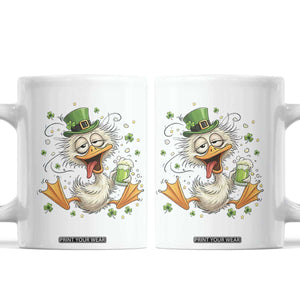 Funny Drunk Irish Duck Coffee Mug St Patricks Day Gift TS12 White Print Your Wear