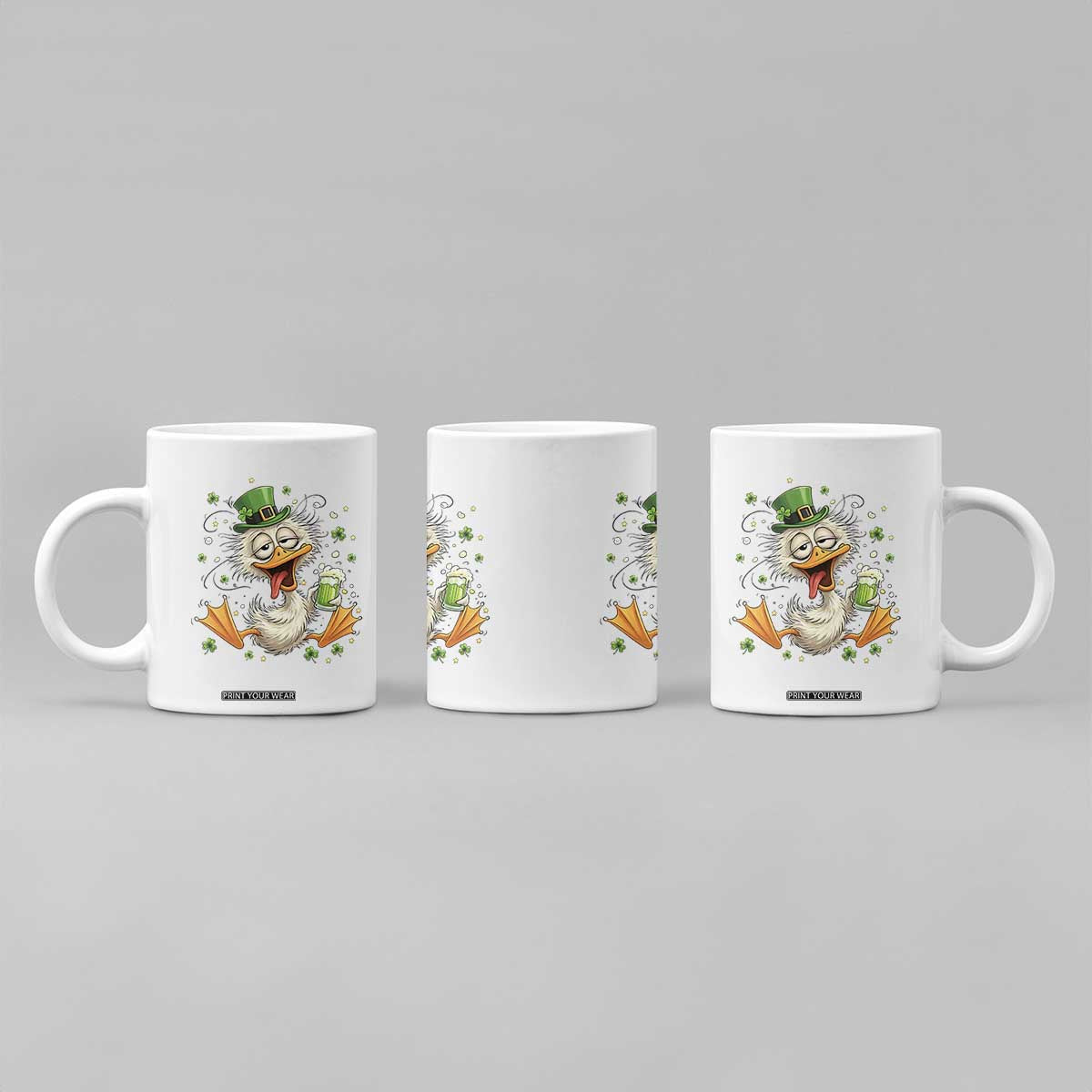 Funny Drunk Irish Duck Coffee Mug St Patricks Day Gift TS12 Print Your Wear