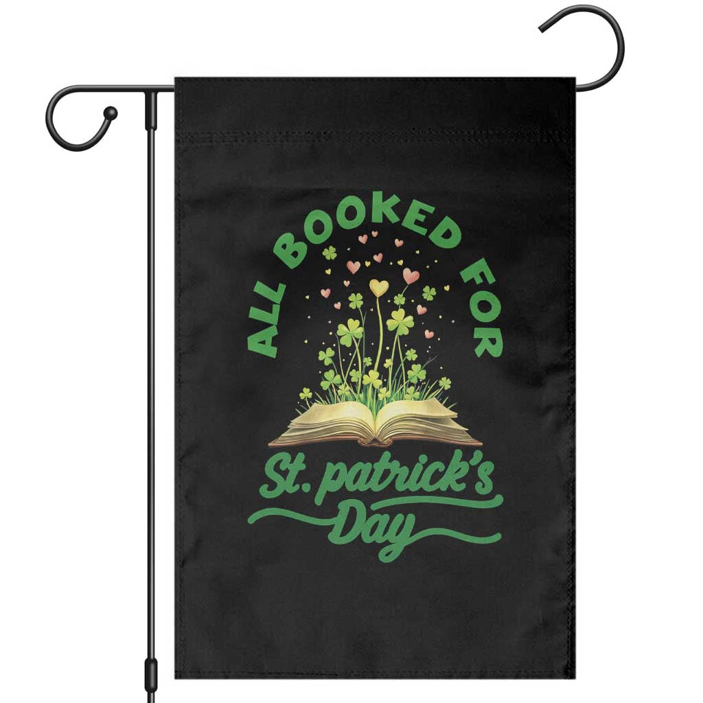 All Booked For St Patricks Day Garden Flag Irish Reader Gift TS12 Black Print Your Wear