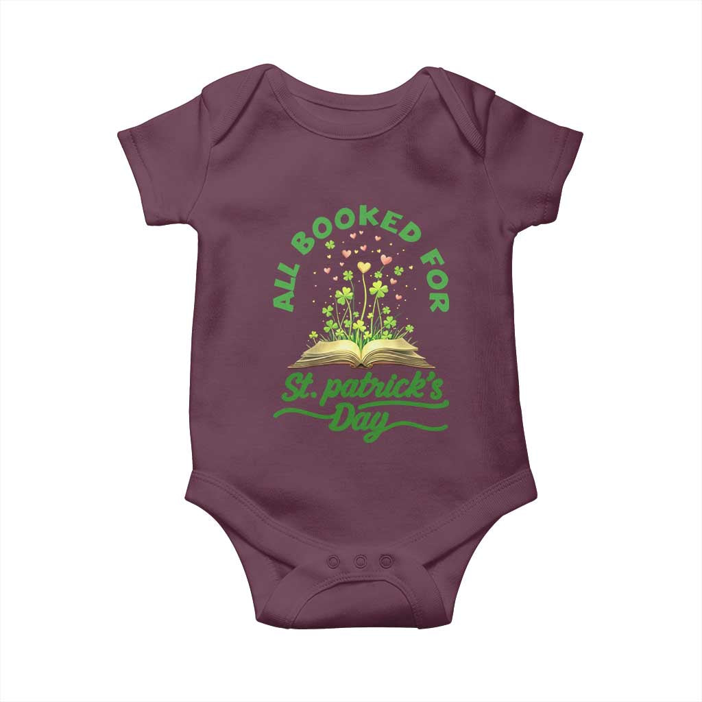 All Booked For St Patricks Day Baby Onesie Irish Reader Gift TS12 Maroon Print Your Wear