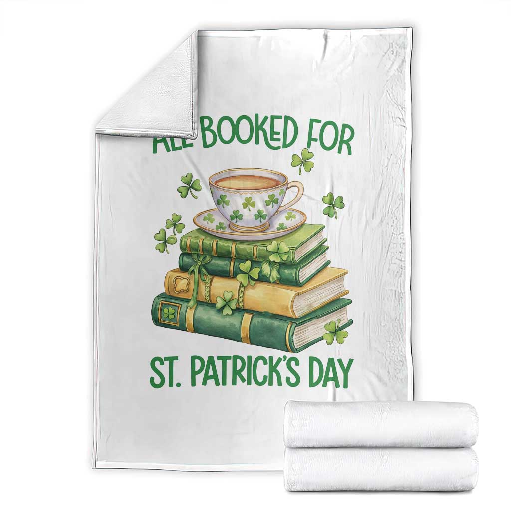 All Booked For St Patricks Day Throw Blanket Gift For Book Lovers TS12 White Print Your Wear