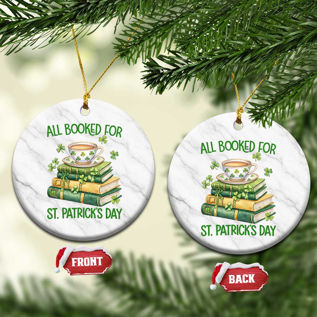 All Booked For St Patricks Day Ceramic Ornament Gift For Book Lovers TS12 1pc White Marble Print Your Wear