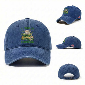 All Booked For St Patricks Day Washed Cotton Baseball Cap Gift For Book Lovers TS12 Washed Cap Universal Fit Royal Blue Print Your Wear