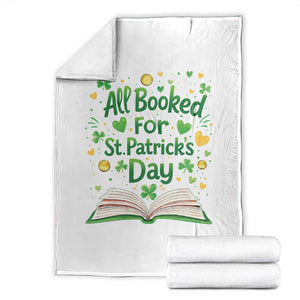 All Booked For St Patricks Day Throw Blanket Irish Bookworm Gift TS12 White Print Your Wear