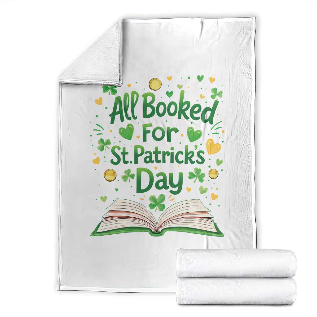 All Booked For St Patricks Day Throw Blanket Irish Bookworm Gift TS12 White Print Your Wear