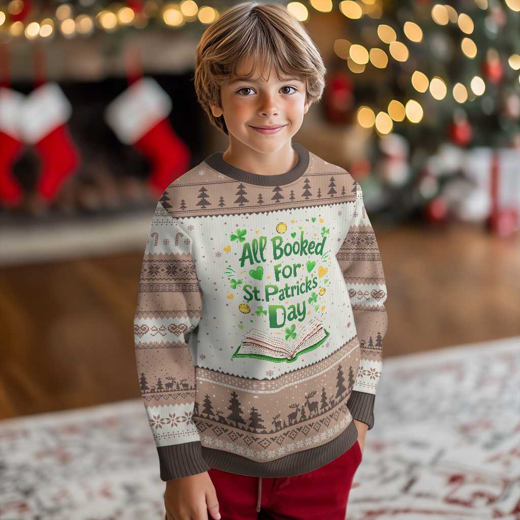 All Booked For St Patricks Day Ugly Christmas Sweater Irish Bookworm Gift TS12 Mocha Mousse Print Your Wear