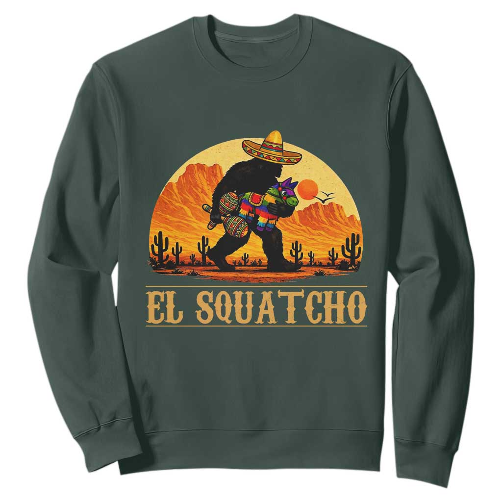 Funny El Squatcho Cinco De Mayo Fiesta Gift Sweatshirt TS12 Dark Forest Green Print Your Wear
