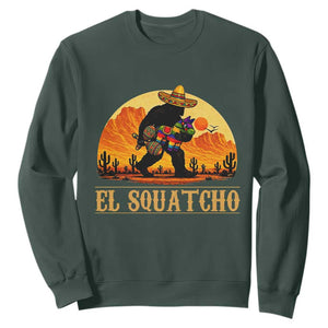 Funny El Squatcho Cinco De Mayo Fiesta Gift Sweatshirt TS12 Dark Forest Green Print Your Wear