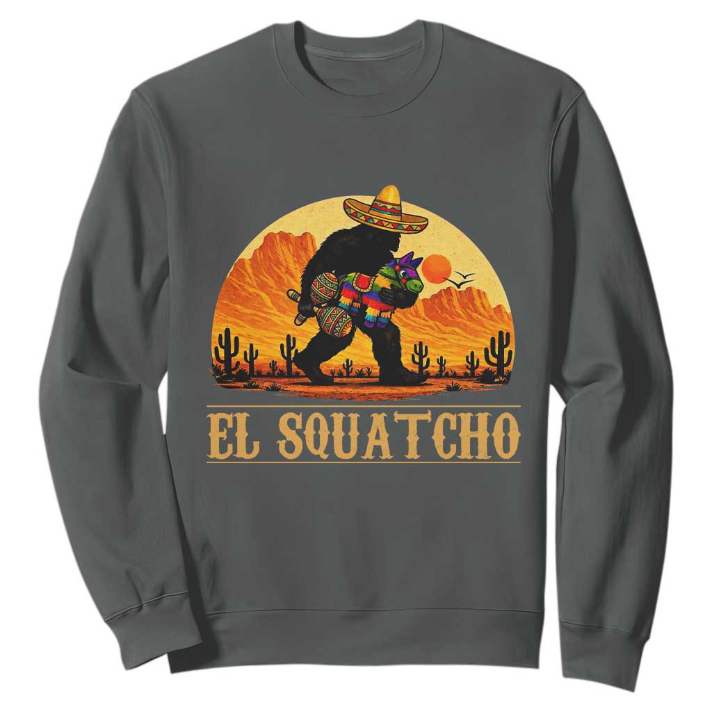 Funny El Squatcho Cinco De Mayo Fiesta Gift Sweatshirt TS12 Dark Heather Print Your Wear