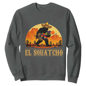 Funny El Squatcho Cinco De Mayo Fiesta Gift Sweatshirt TS12 Dark Heather Print Your Wear
