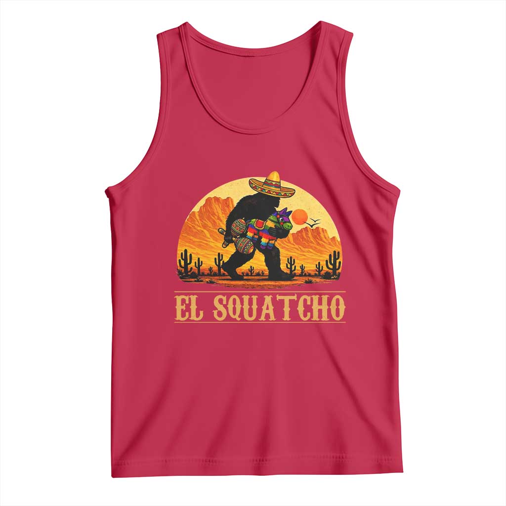 Funny El Squatcho Cinco De Mayo Fiesta Gift Tank Top TS12 Red Print Your Wear