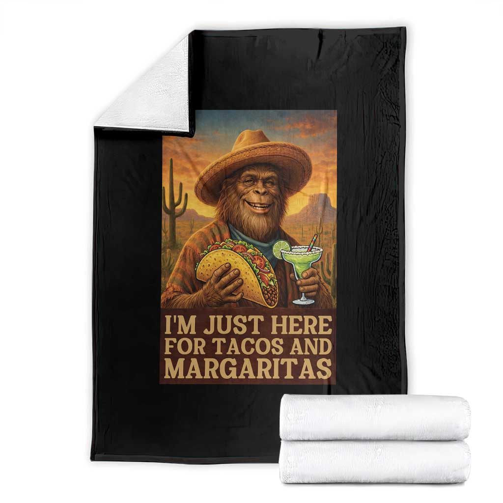 Funny El Squatcho Cinco De Mayo Throw Blanket Just Here For Tacos And Margaritas TS12 Black Print Your Wear