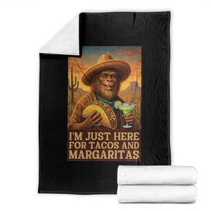 Funny El Squatcho Cinco De Mayo Throw Blanket Just Here For Tacos And Margaritas TS12 Black Print Your Wear