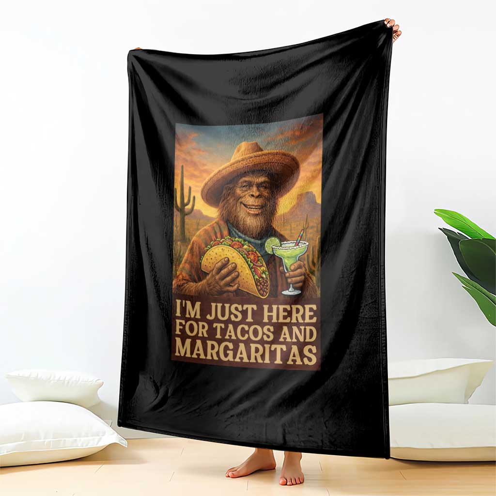 Funny El Squatcho Cinco De Mayo Throw Blanket Just Here For Tacos And Margaritas TS12 Print Your Wear
