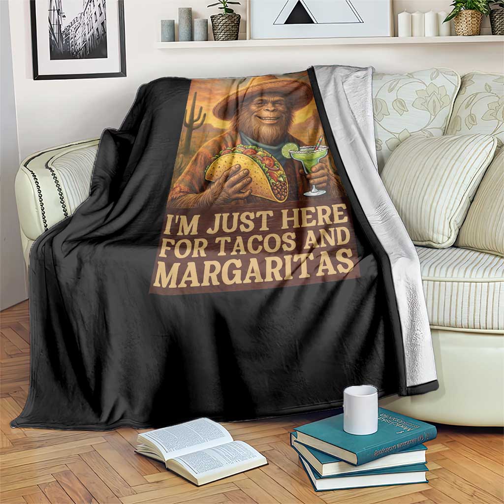 Funny El Squatcho Cinco De Mayo Throw Blanket Just Here For Tacos And Margaritas TS12 Print Your Wear