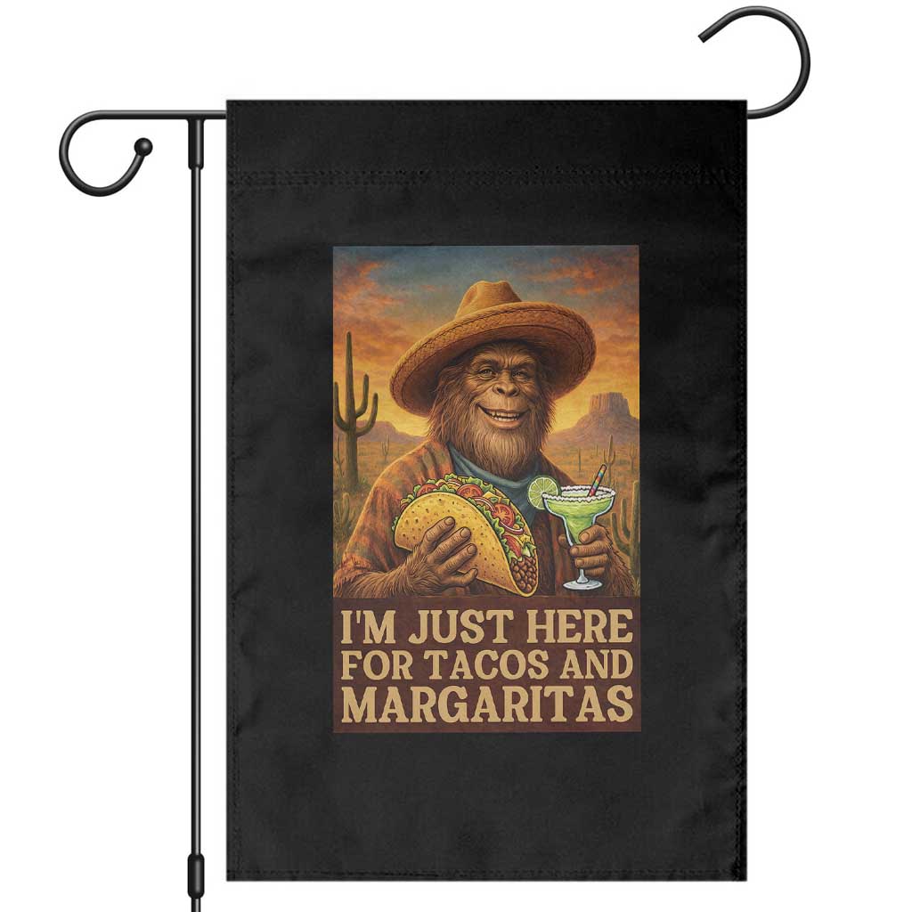 Funny El Squatcho Cinco De Mayo Garden Flag Just Here For Tacos And Margaritas TS12 Black Print Your Wear