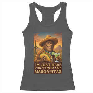 Funny El Squatcho Cinco De Mayo Racerback Tank Top Just Here For Tacos And Margaritas TS12 Dark Heather Print Your Wear