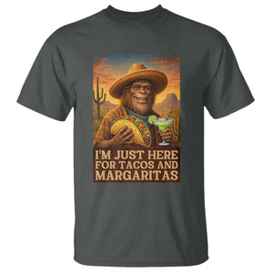 Funny El Squatcho Cinco De Mayo T Shirt Just Here For Tacos And Margaritas TS12 Dark Heather Print Your Wear