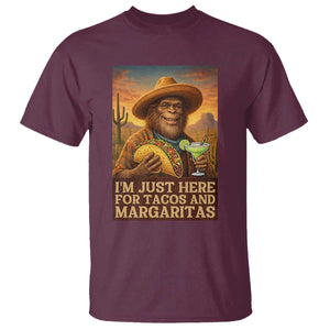Funny El Squatcho Cinco De Mayo T Shirt Just Here For Tacos And Margaritas TS12 Maroon Print Your Wear
