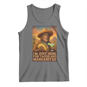 Funny El Squatcho Cinco De Mayo Tank Top Just Here For Tacos And Margaritas TS12 Black Heather Print Your Wear
