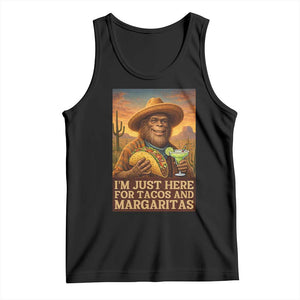 Funny El Squatcho Cinco De Mayo Tank Top Just Here For Tacos And Margaritas TS12 Black Print Your Wear