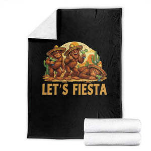 Funny Drunk Bigfoot Cinco De Mayo Throw Blanket Lets Fiesta Party Gift TS12 Black Print Your Wear