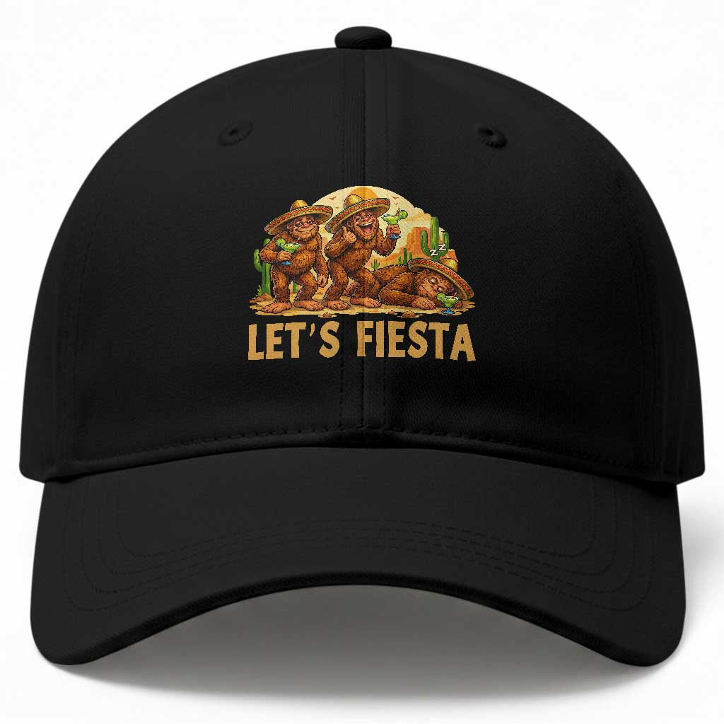 Funny Drunk Bigfoot Cinco De Mayo Baseball Cap Lets Fiesta Party Gift TS12 Print Your Wear