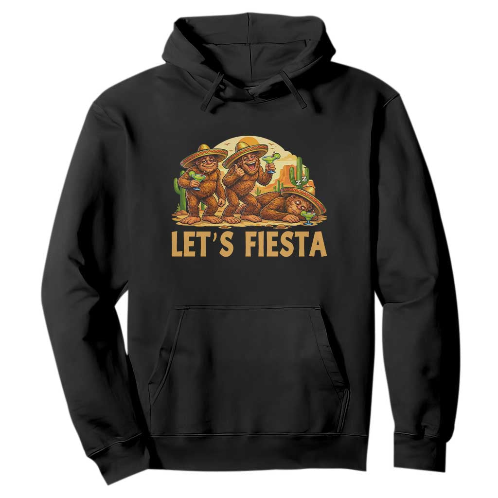 Funny Drunk Bigfoot Cinco De Mayo Hoodie Lets Fiesta Party Gift TS12 Black Print Your Wear