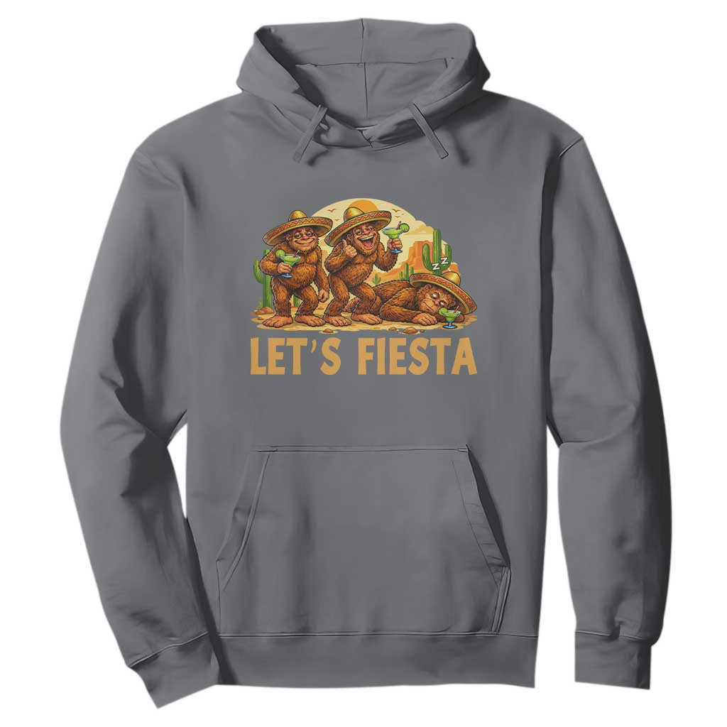 Funny Drunk Bigfoot Cinco De Mayo Hoodie Lets Fiesta Party Gift TS12 Charcoal Print Your Wear