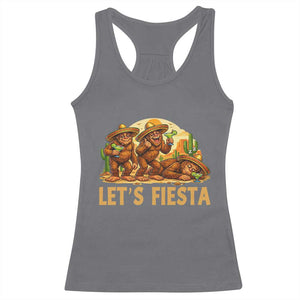 Funny Drunk Bigfoot Cinco De Mayo Racerback Tank Top Lets Fiesta Party Gift TS12 Charcoal Print Your Wear
