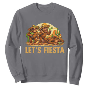 Funny Drunk Bigfoot Cinco De Mayo Sweatshirt Lets Fiesta Party Gift TS12 Charcoal Print Your Wear
