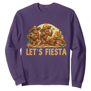 Funny Drunk Bigfoot Cinco De Mayo Sweatshirt Lets Fiesta Party Gift TS12 Purple Print Your Wear