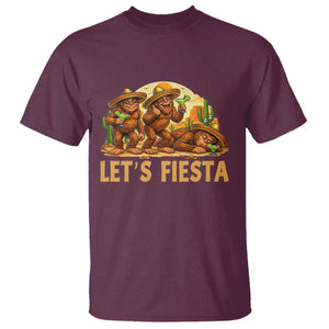 Funny Drunk Bigfoot Cinco De Mayo T Shirt Lets Fiesta Party Gift TS12 Maroon Print Your Wear