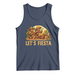 Funny Drunk Bigfoot Cinco De Mayo Tank Top Lets Fiesta Party Gift TS12 Navy Print Your Wear