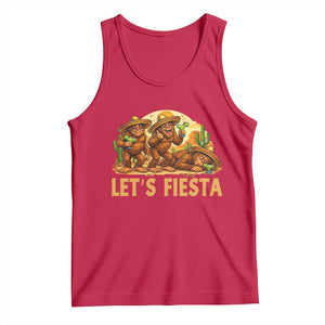 Funny Drunk Bigfoot Cinco De Mayo Tank Top Lets Fiesta Party Gift TS12 Red Print Your Wear