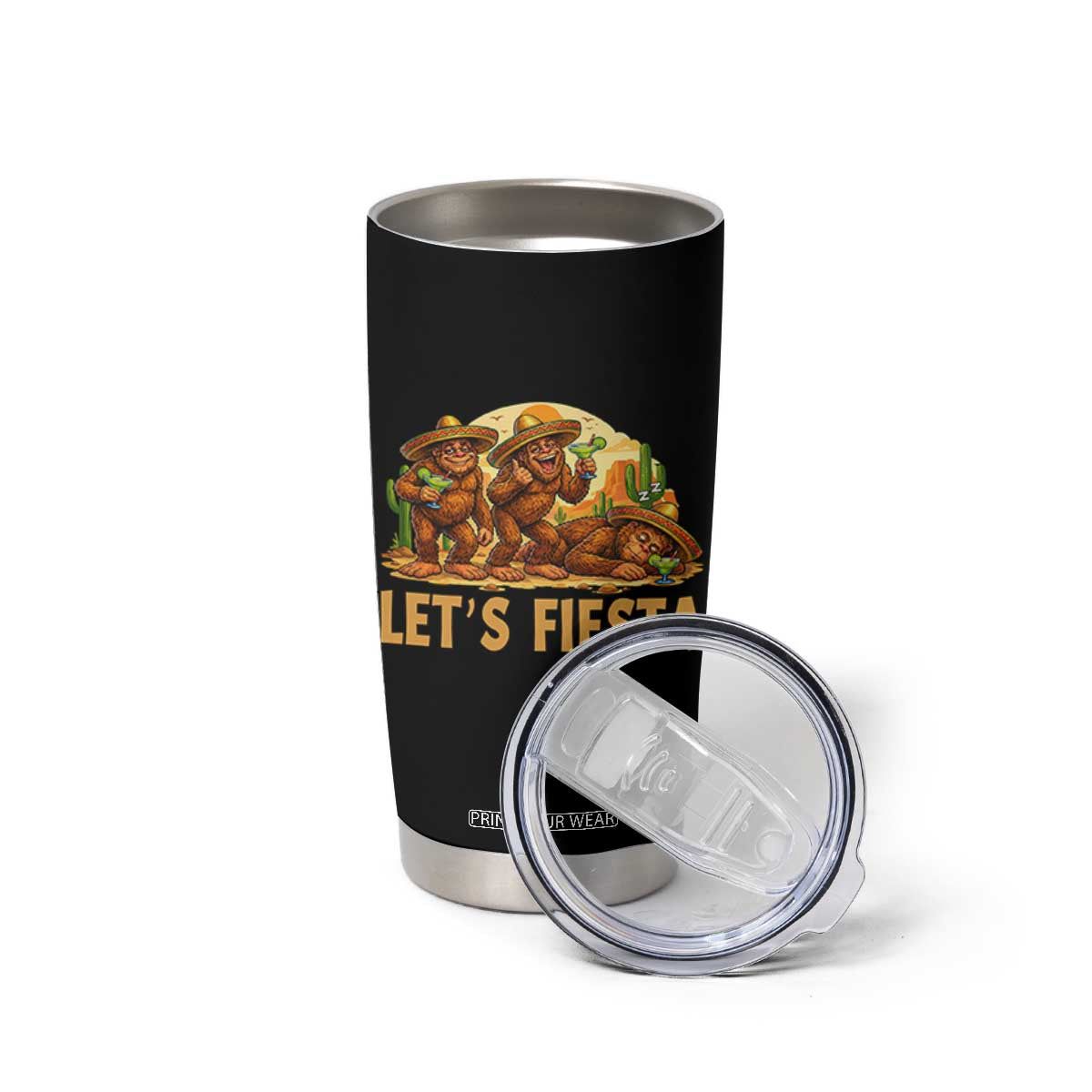 Funny Drunk Bigfoot Cinco De Mayo Tumbler Cup Lets Fiesta Party Gift TS12 Print Your Wear