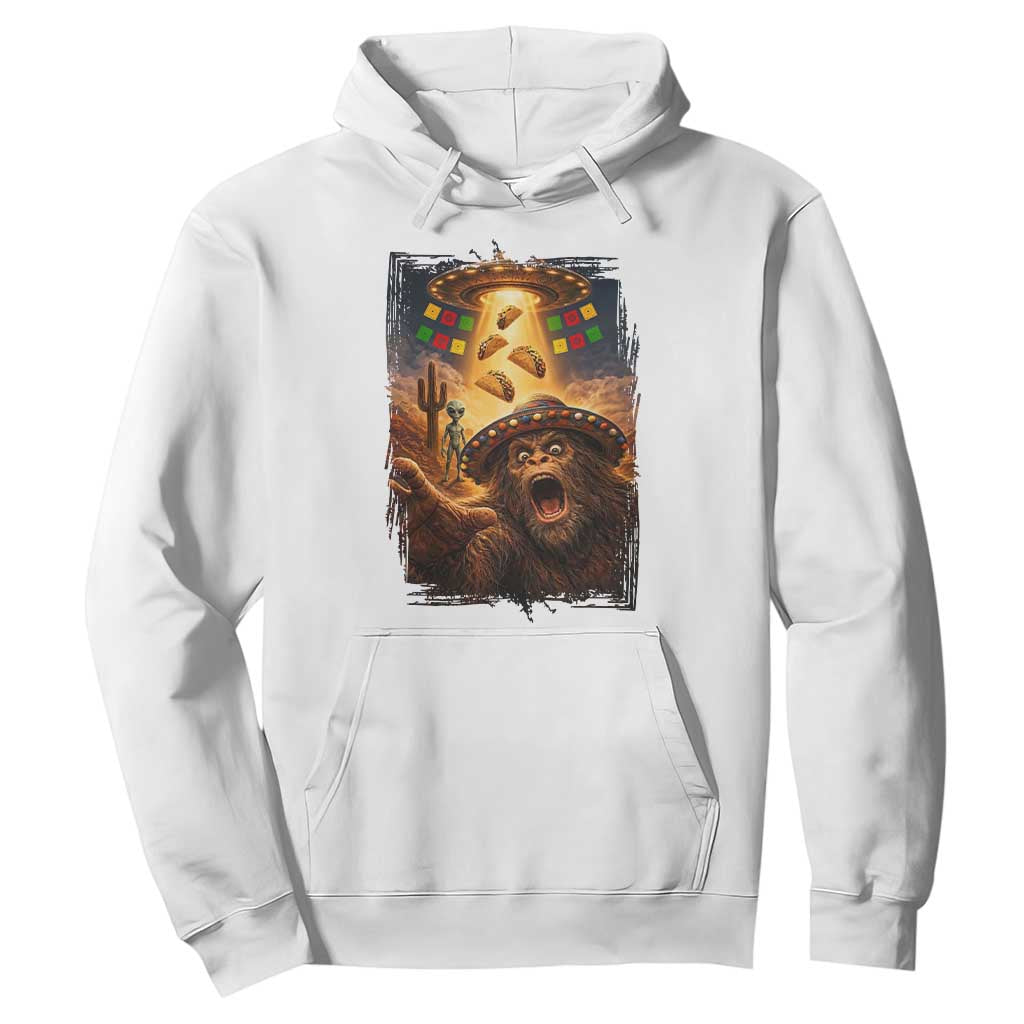 Funny Bigfoot Alien Selfie Hoodie Cinco De Mayo Party Gift TS12 White Print Your Wear