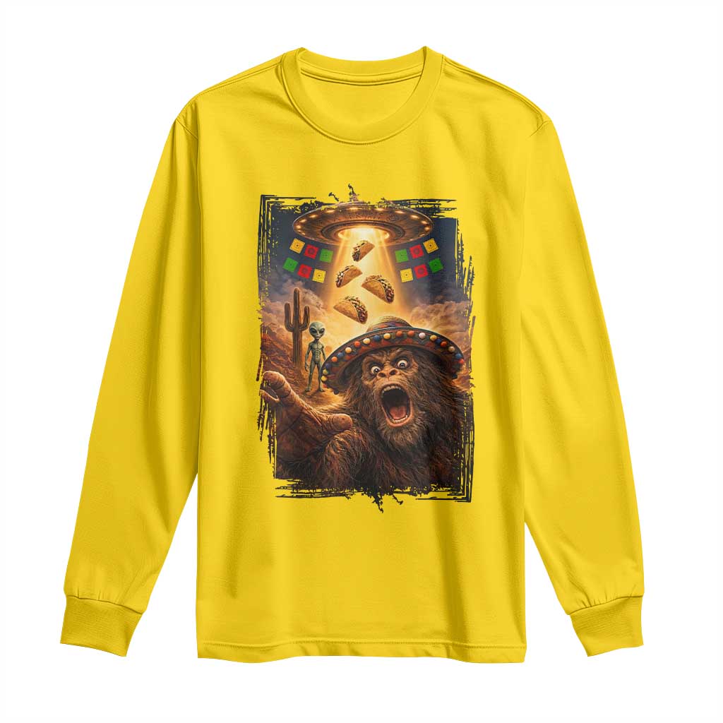 Funny Bigfoot Alien Selfie Long Sleeve Shirt Cinco De Mayo Party Gift TS12 Daisy Print Your Wear