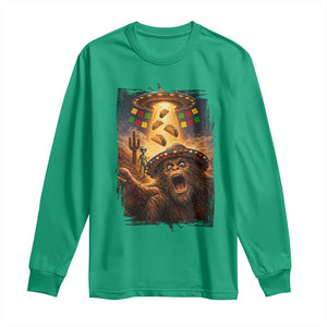 Funny Bigfoot Alien Selfie Long Sleeve Shirt Cinco De Mayo Party Gift TS12 Irish Green Print Your Wear