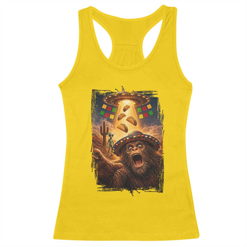 Funny Bigfoot Alien Selfie Racerback Tank Top Cinco De Mayo Party Gift TS12 Daisy Print Your Wear
