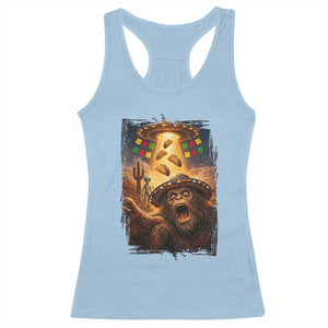 Funny Bigfoot Alien Selfie Racerback Tank Top Cinco De Mayo Party Gift TS12 Light Blue Print Your Wear