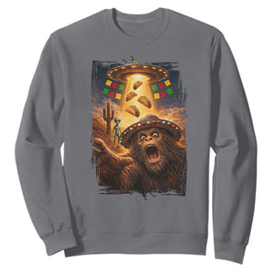 Funny Bigfoot Alien Selfie Sweatshirt Cinco De Mayo Party Gift TS12 Charcoal Print Your Wear
