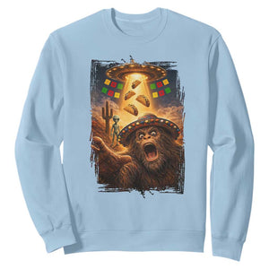 Funny Bigfoot Alien Selfie Sweatshirt Cinco De Mayo Party Gift TS12 Light Blue Print Your Wear